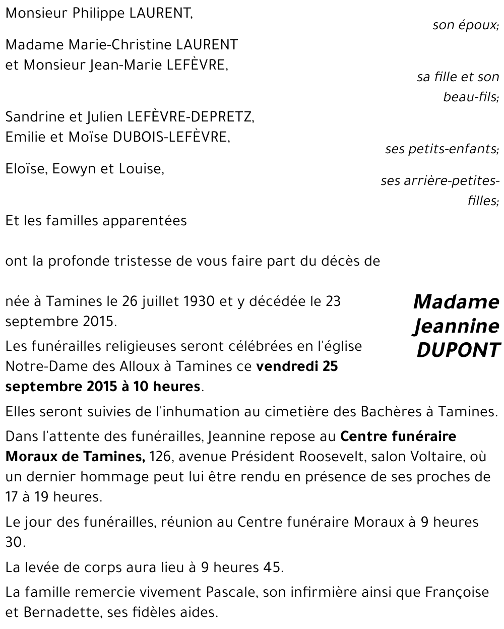 Jeannine DUPONT