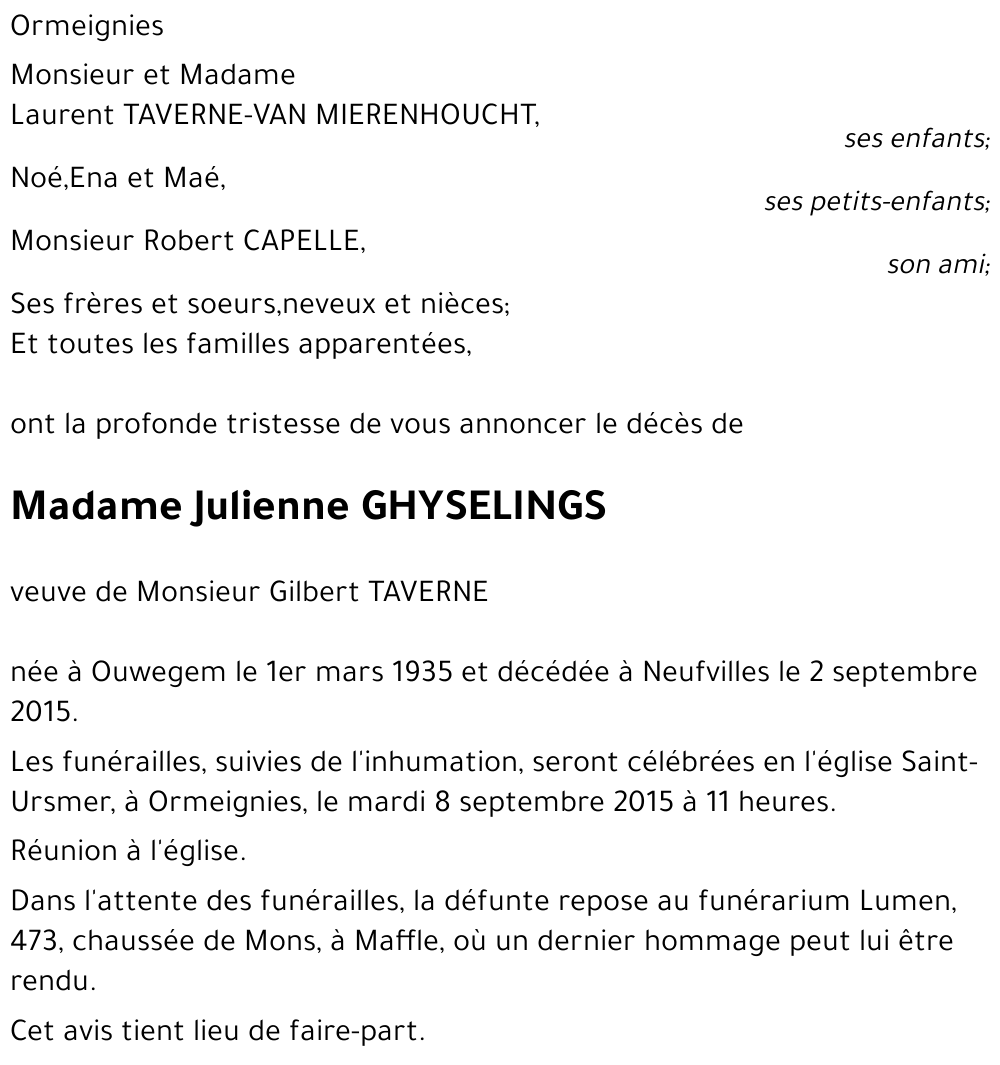 Julienne GHYSELINGS