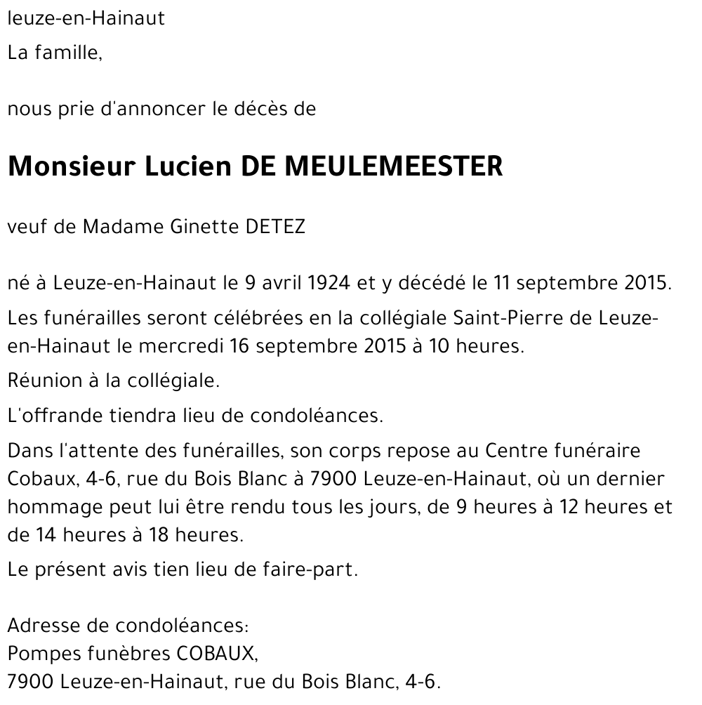 Lucien De Meulemeester