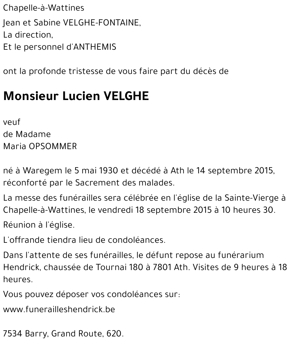 Lucien VELGHE