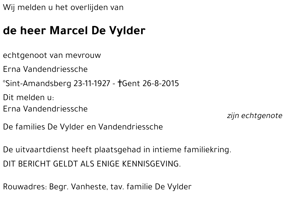 Marcel De Vylder