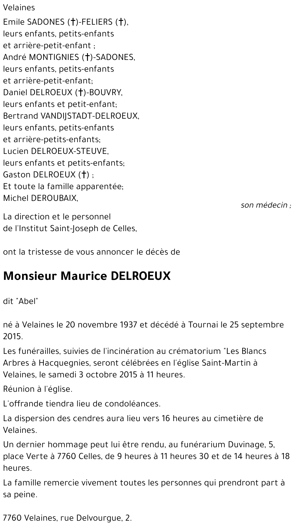 Maurice DELROEUX