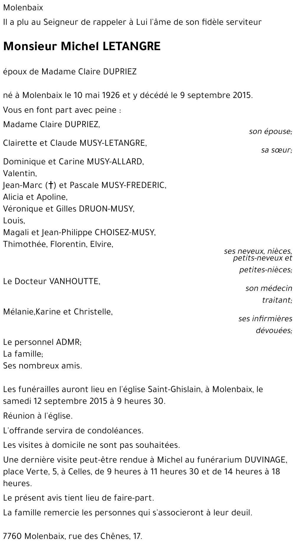 Michel LETANGRE
