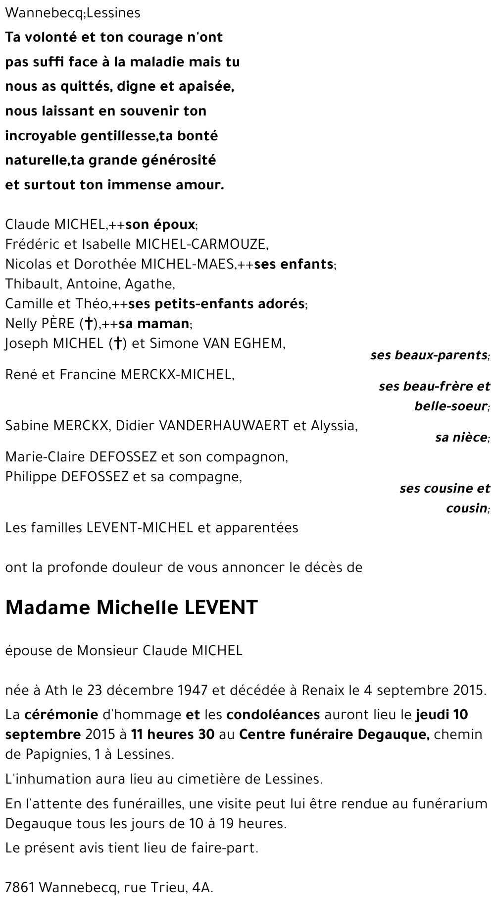 Michelle LEVENT