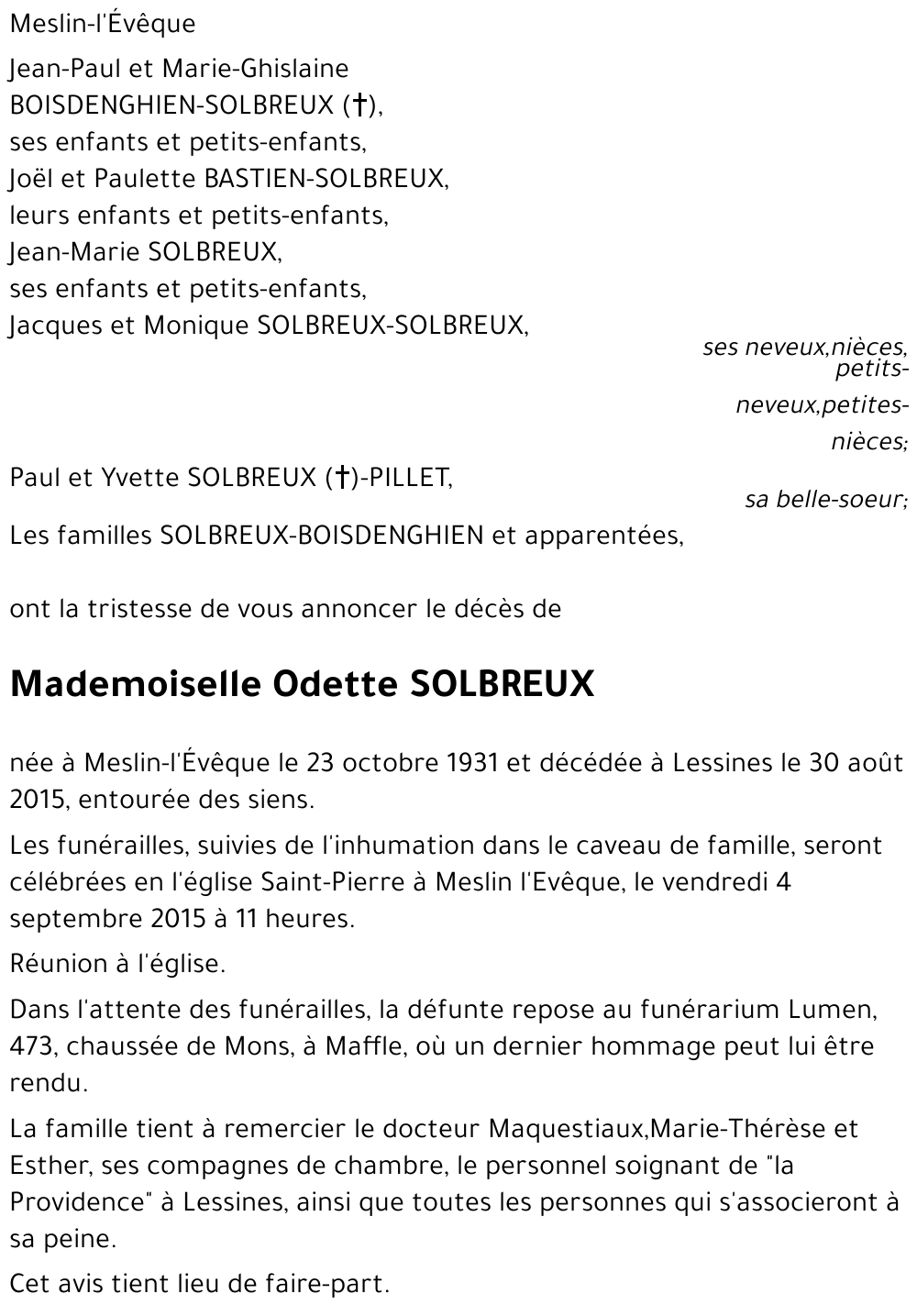 ODETTE SOLBREUX