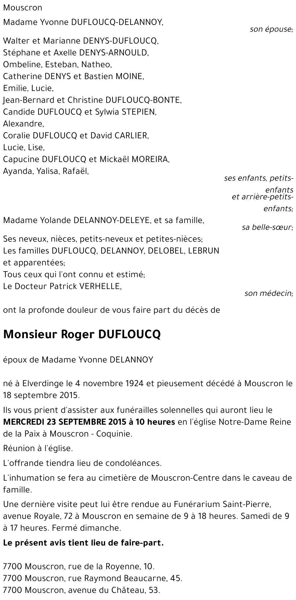 Roger DUFLOUCQ