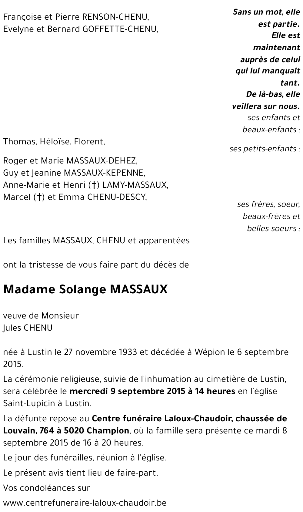 Solange MASSAUX