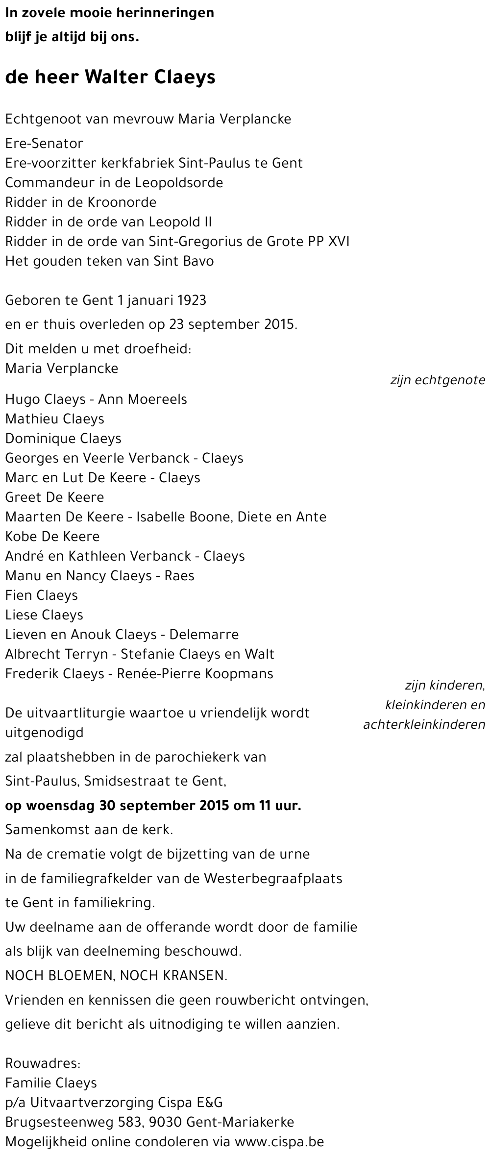 Walter Claeys