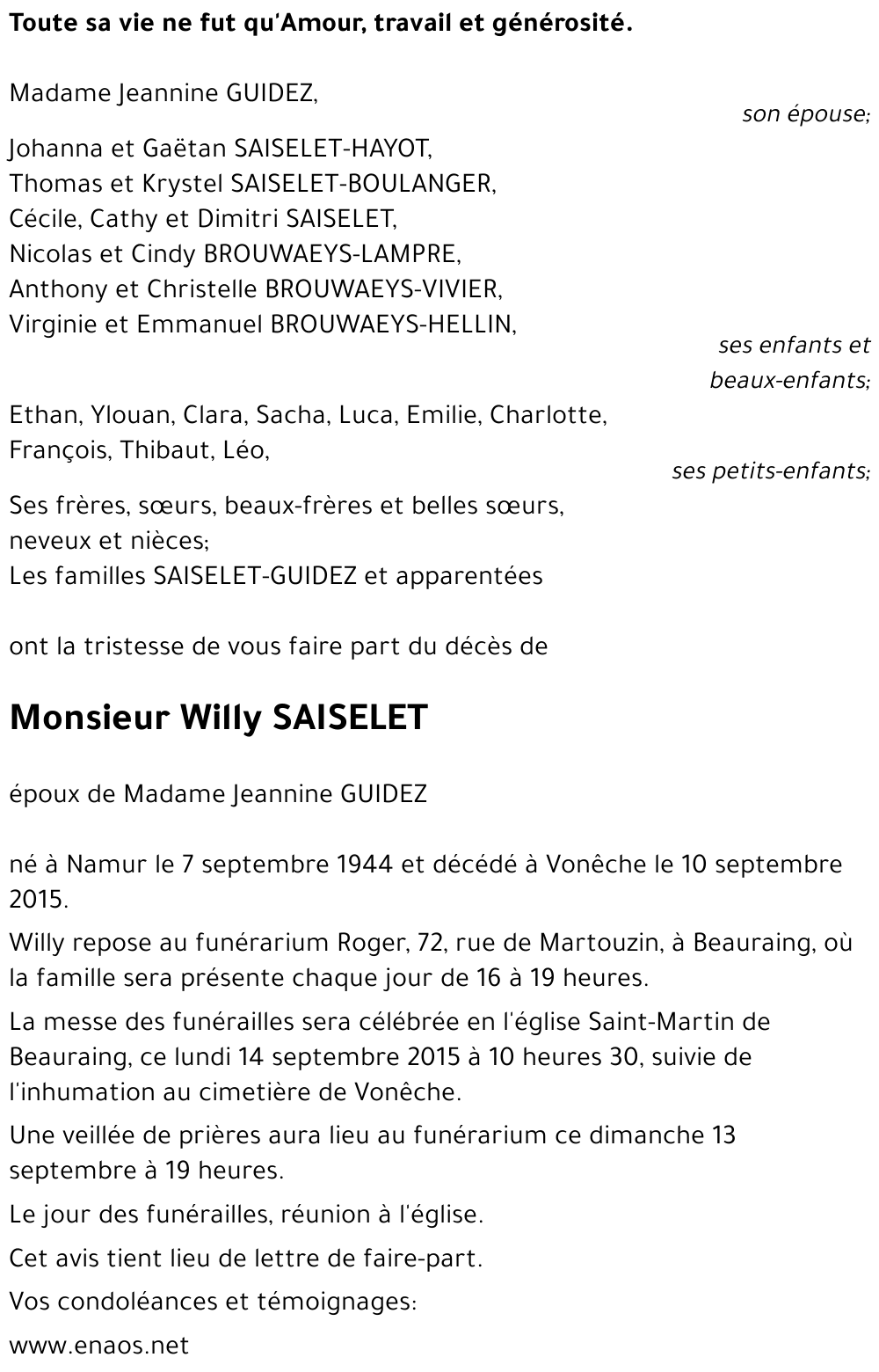 Willy SAISELET