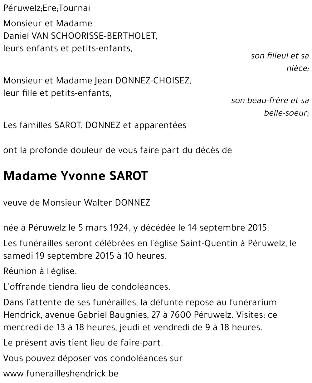 Yvonne SAROT