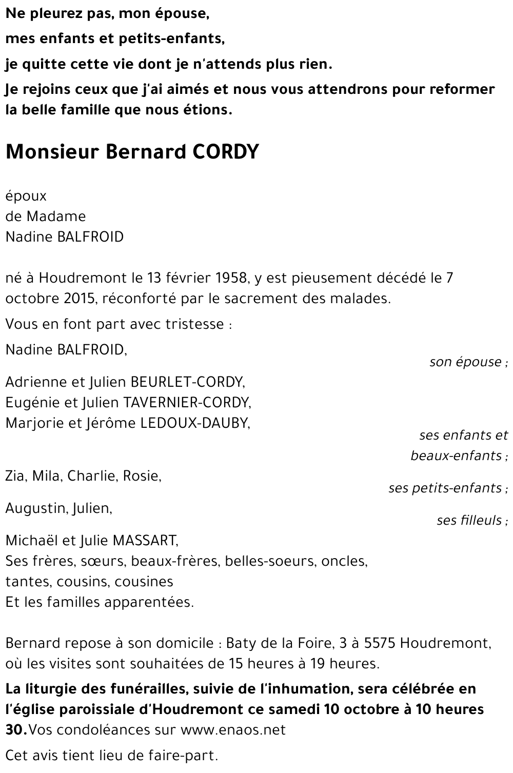 Bernard CORDY