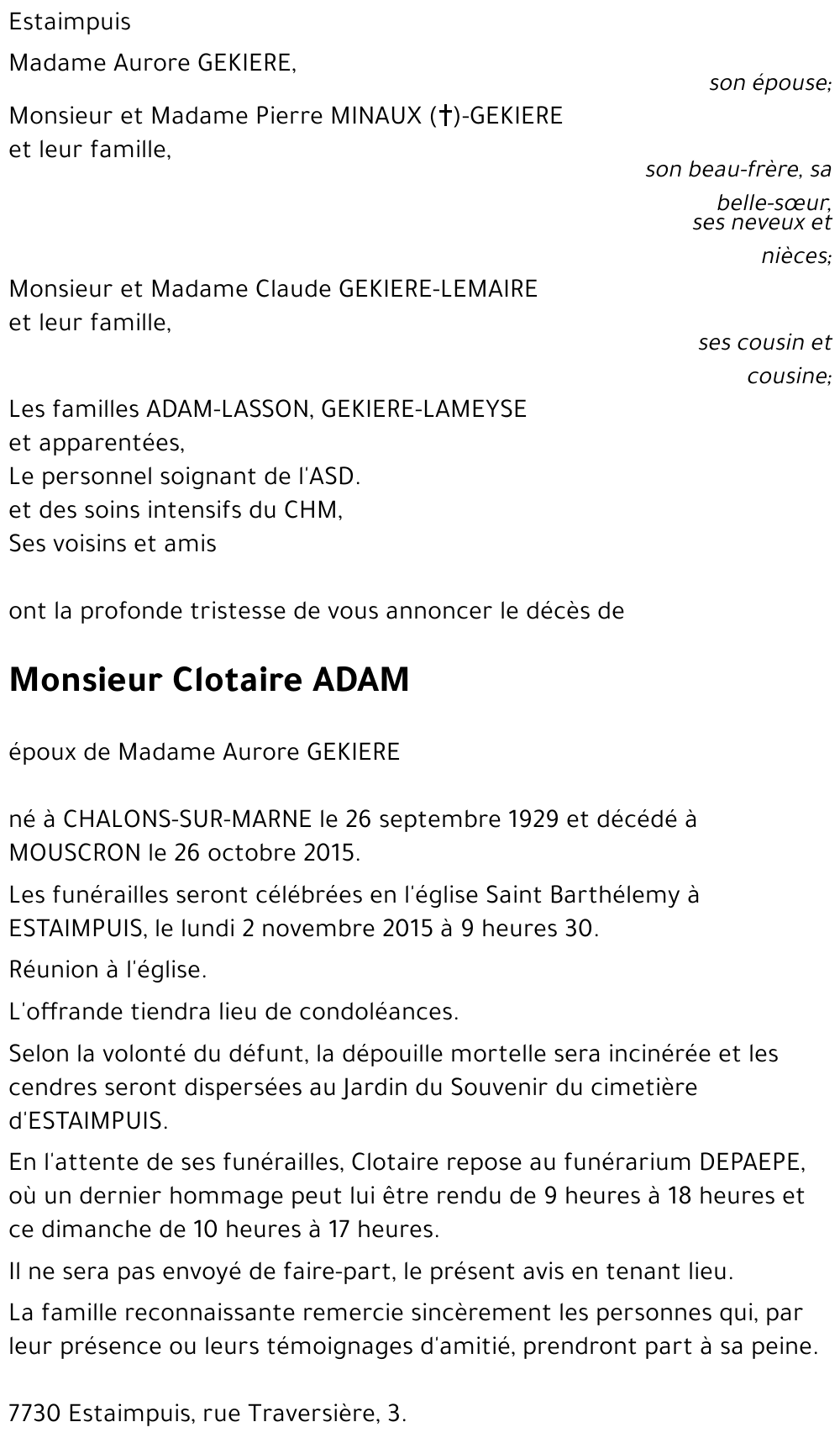 Clotaire ADAM