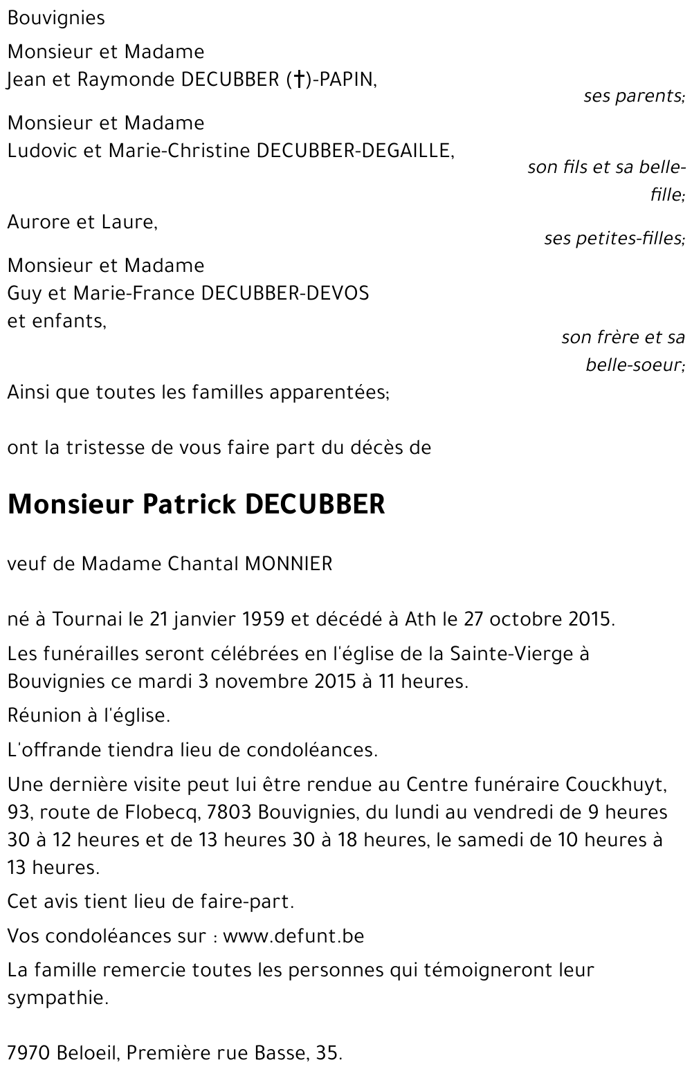 DECUBBER Patrick