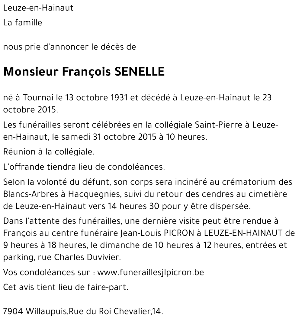 François SENELLE