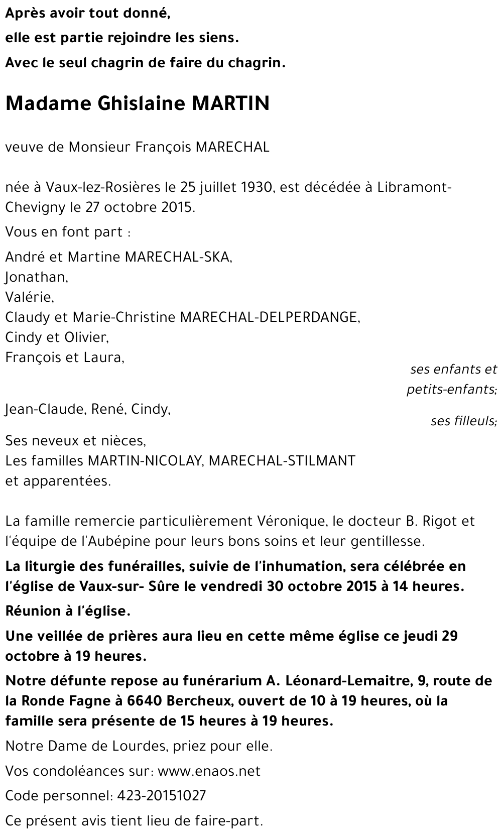 Ghislaine MARTIN
