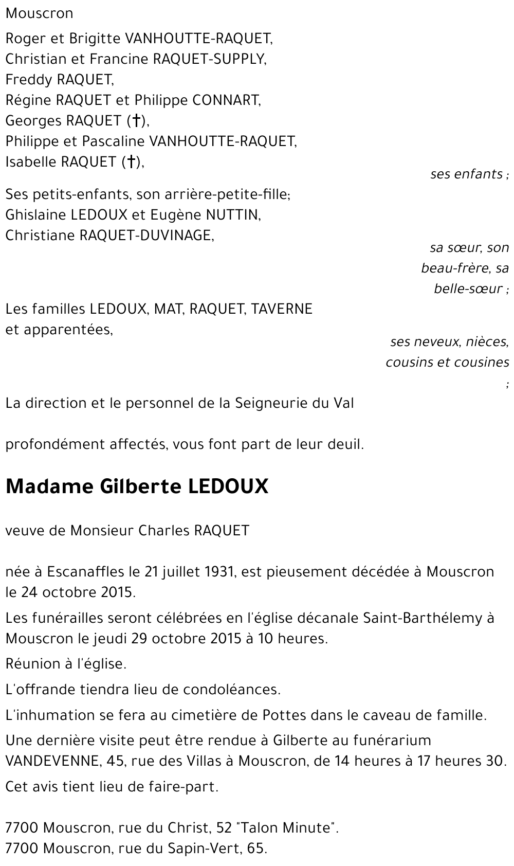 Gilberte LEDOUX