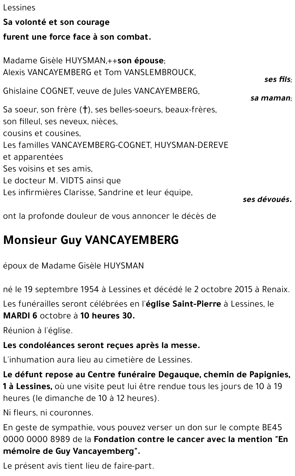 Guy VANCAYEMBERG