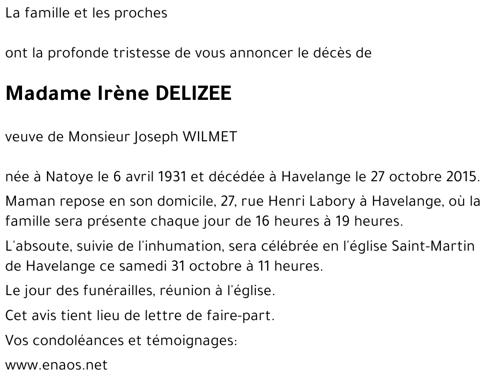 Irène DELIZEE