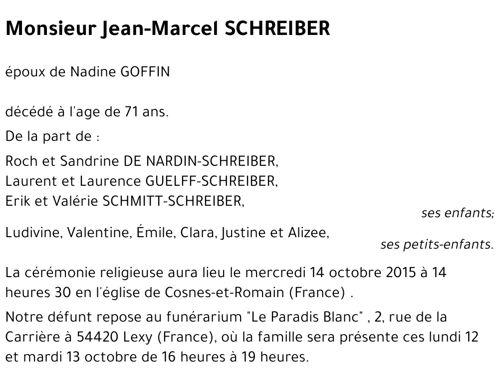 Jean-Marcel SCHREIBER