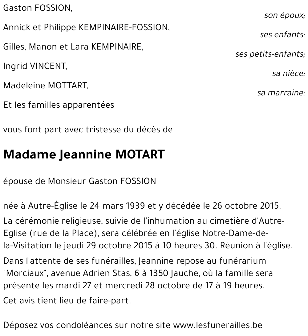 Jeannine MOTART