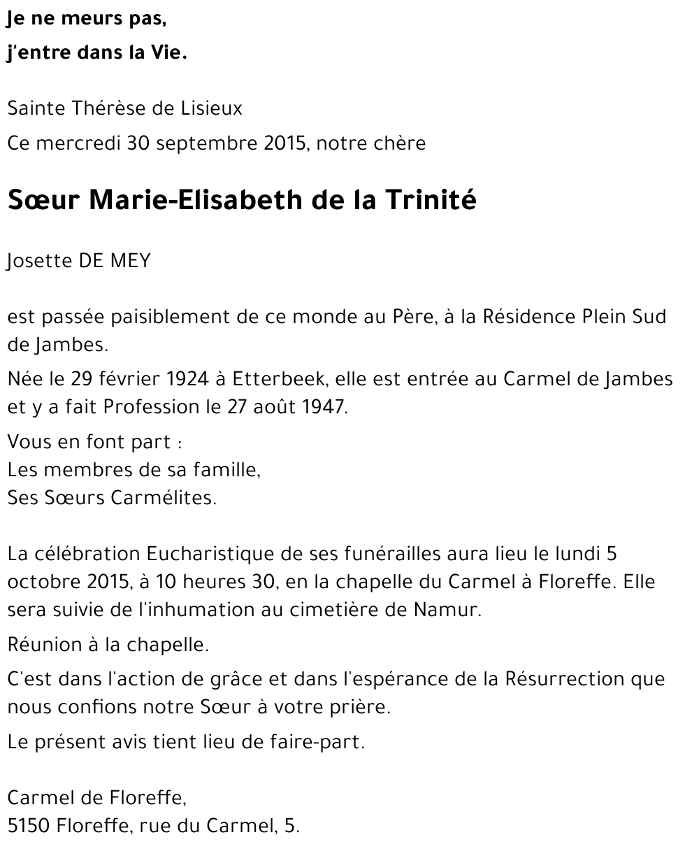 Josette DE MEY