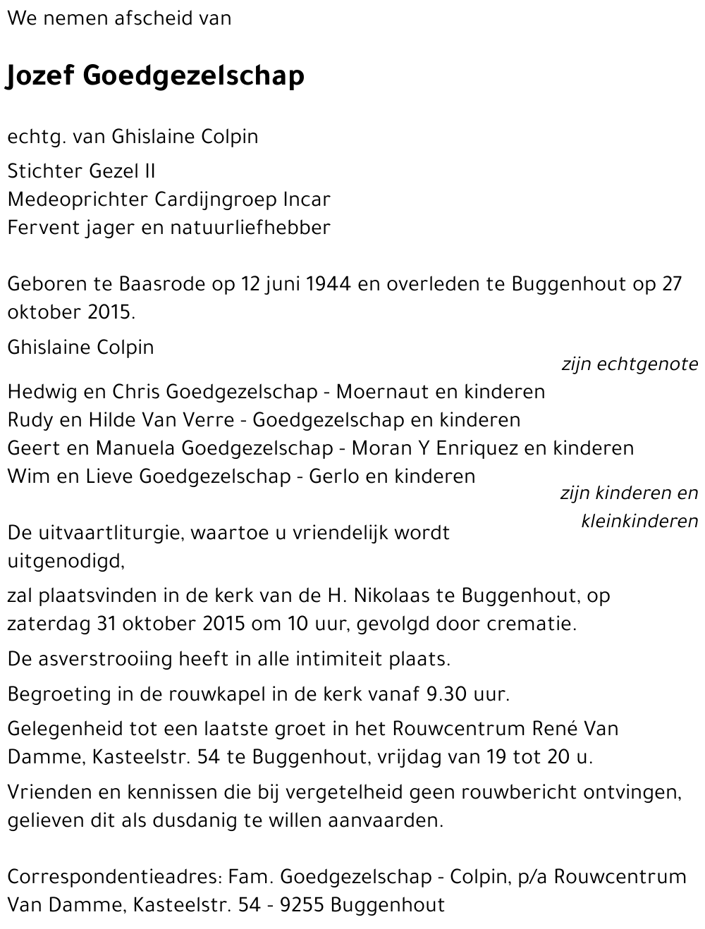 Jozef Goedgezelschap
