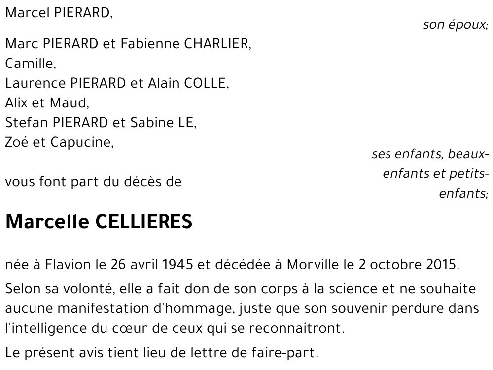Marcelle CELLIERES