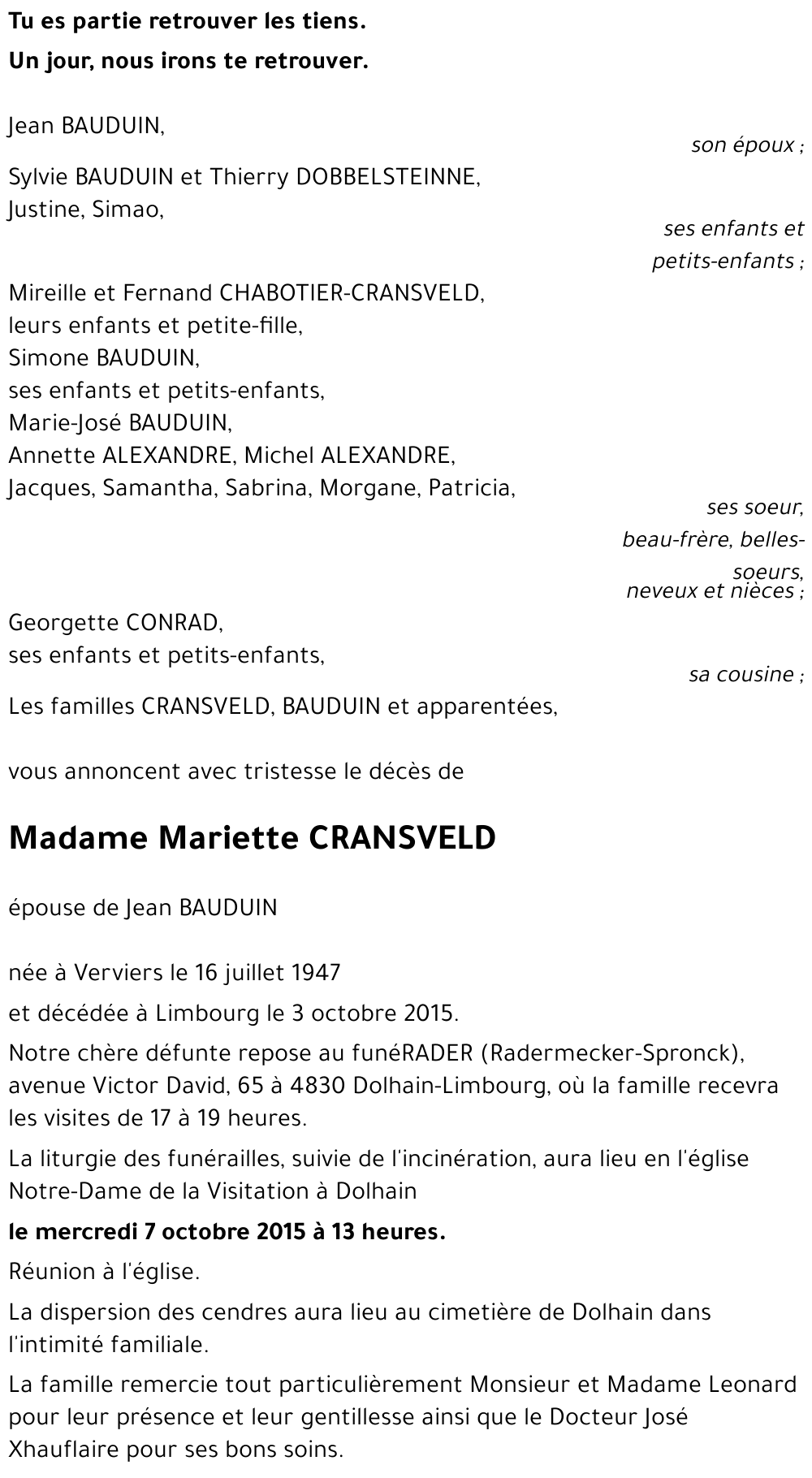 Mariette CRANSVELD