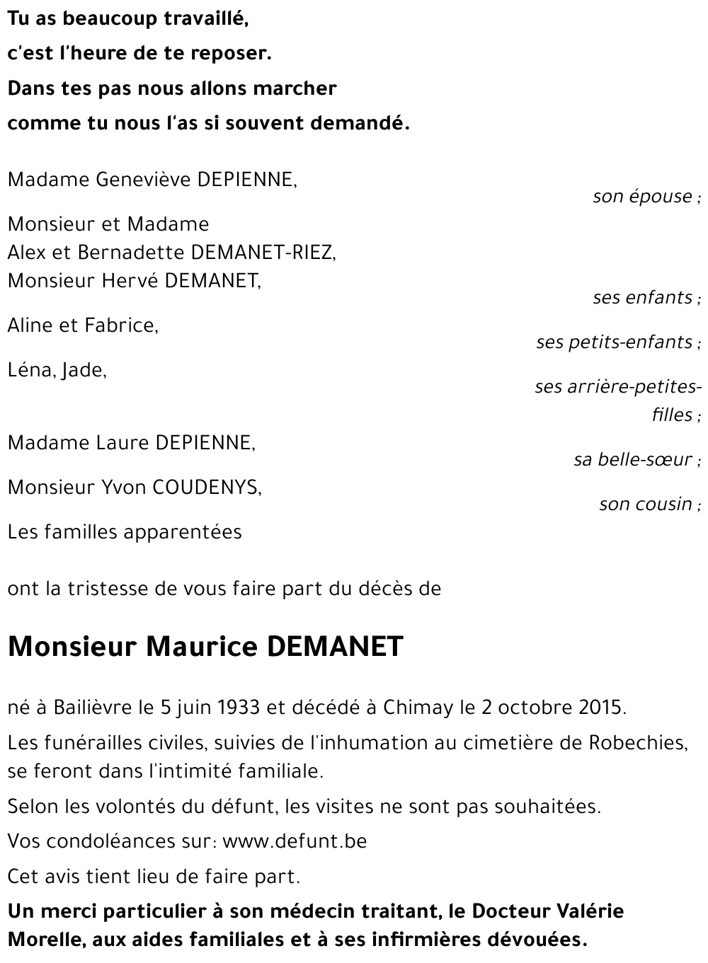 Maurice DEMANET