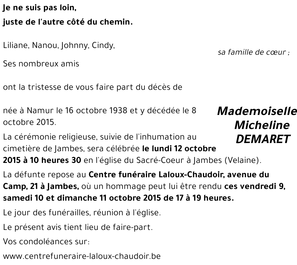 Micheline DEMARET