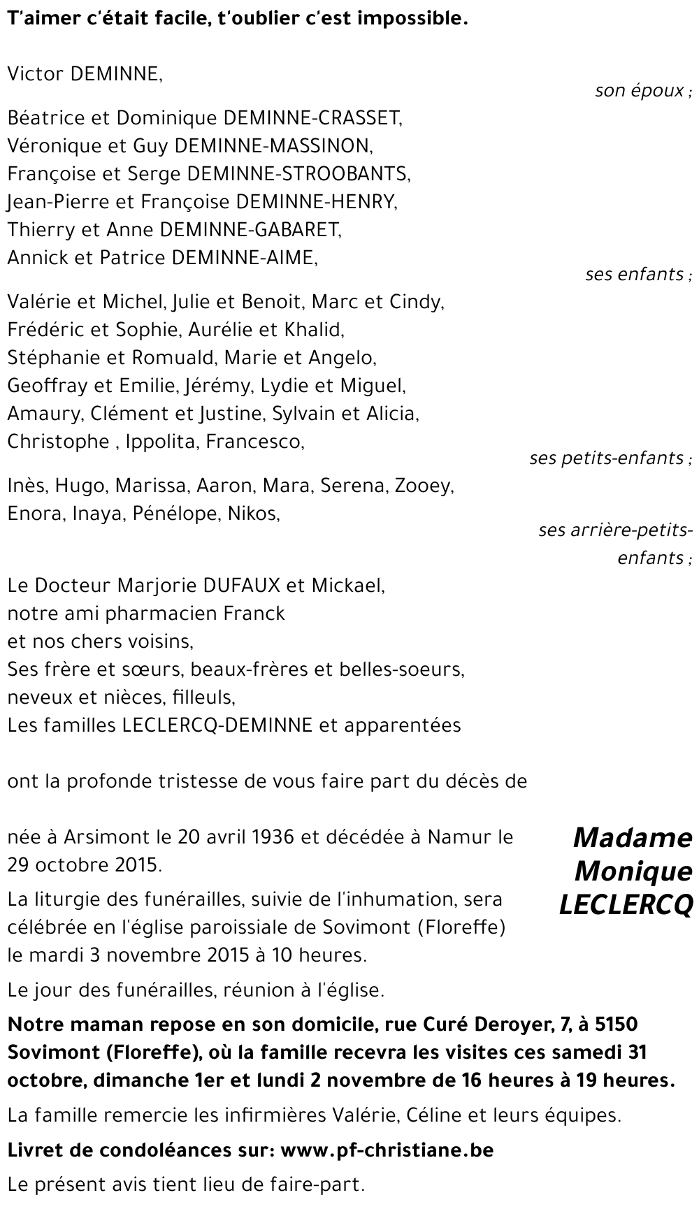 Monique LECLERCQ