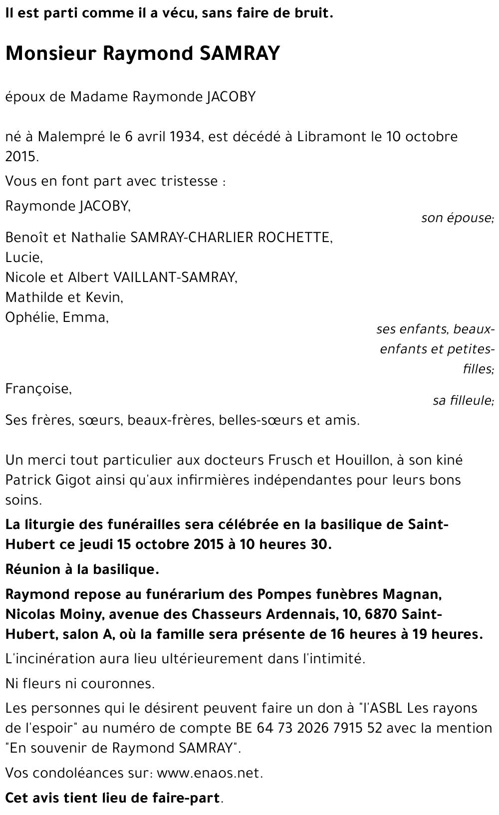Raymond SAMRAY