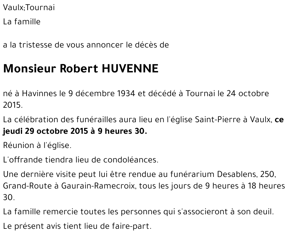 Robert HUVENNE