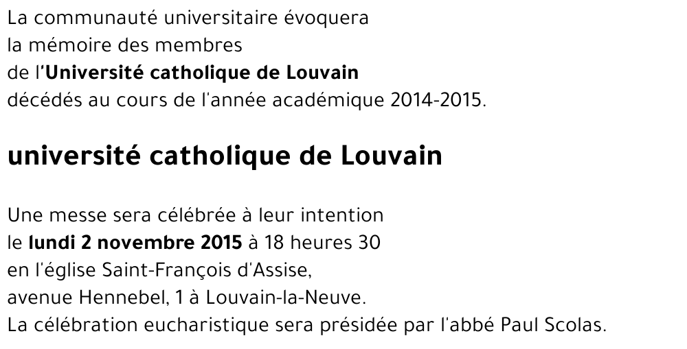 université catholique de Louvain 