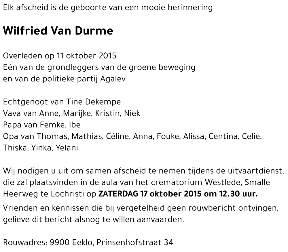 Wilfried Van Durme