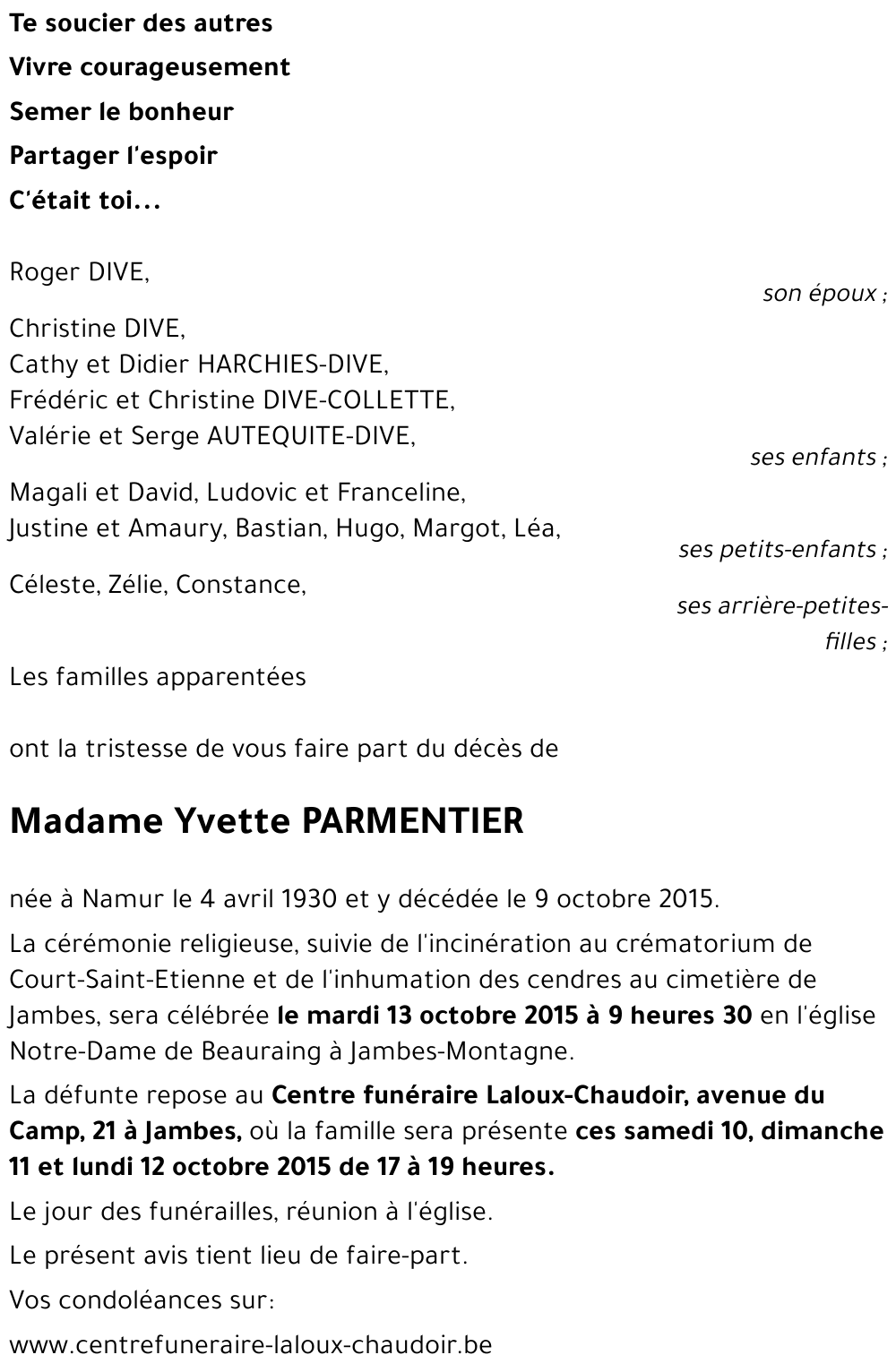 Yvette PARMENTIER