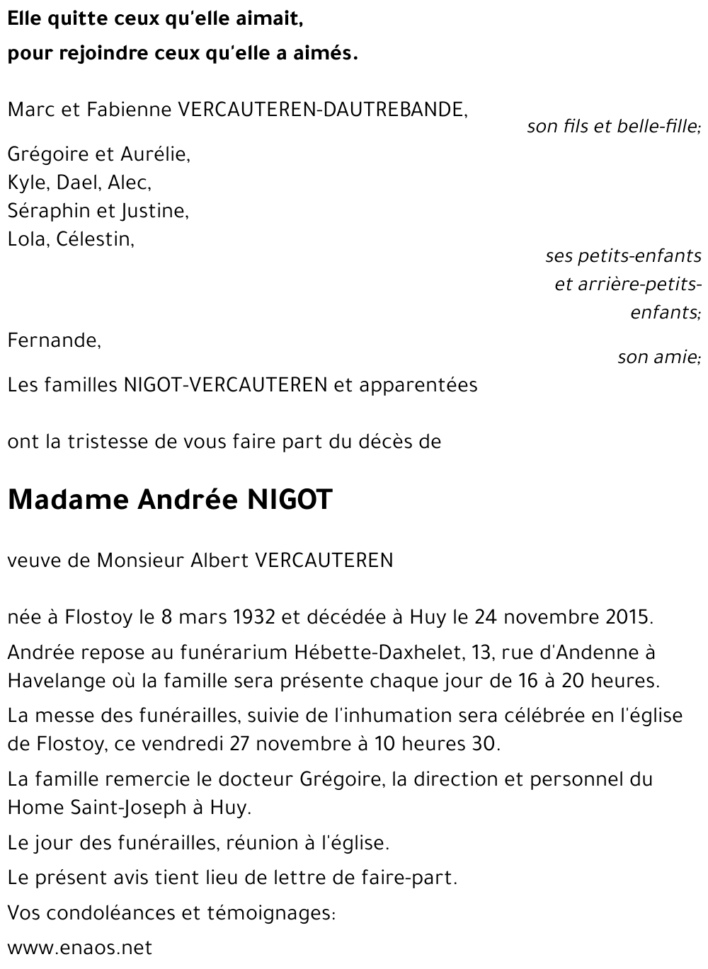 Andrée NIGOT