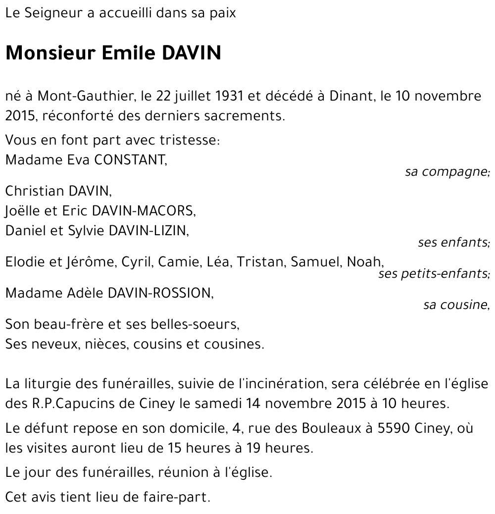 Emile DAVIN