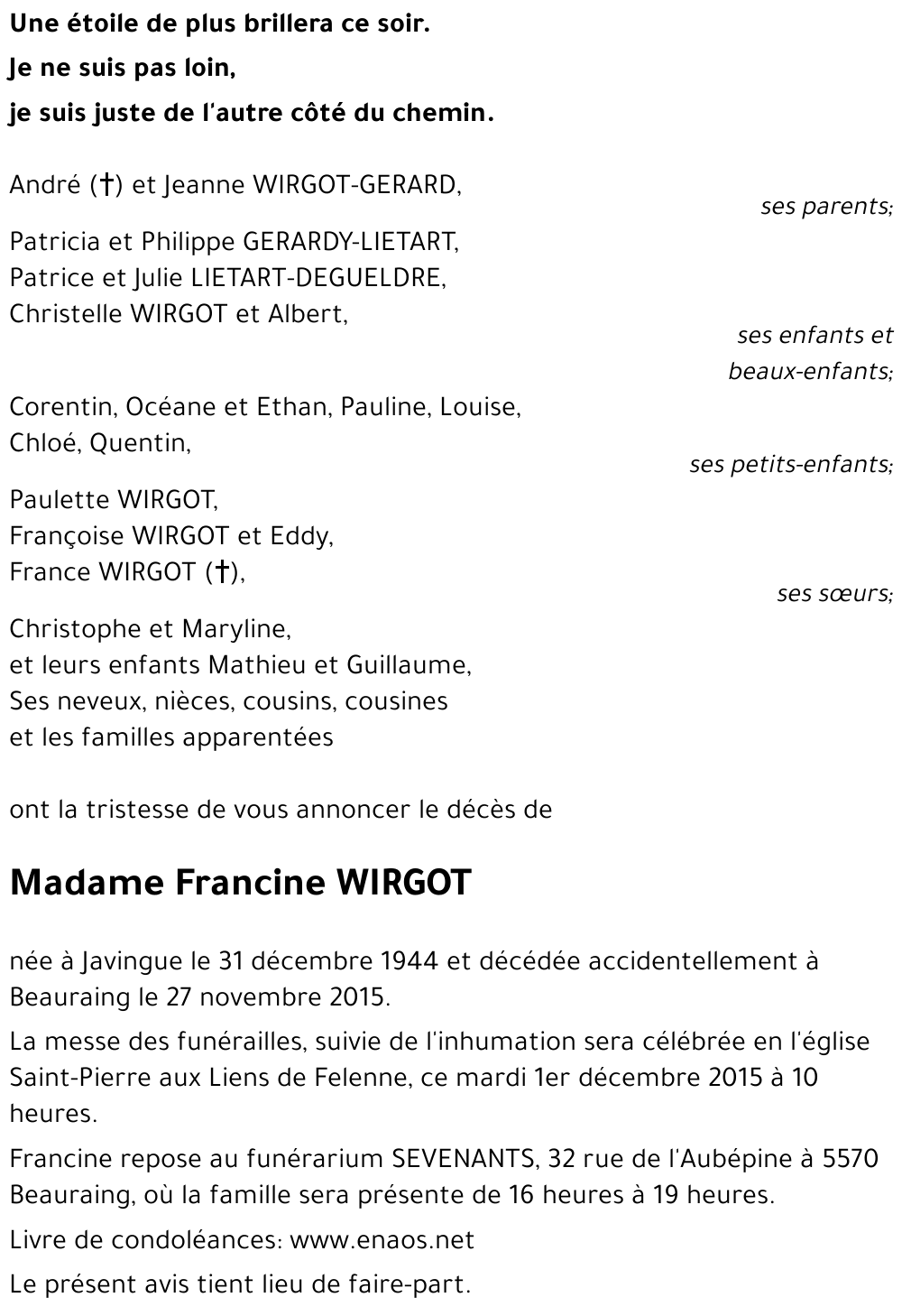 Francine WIRGOT