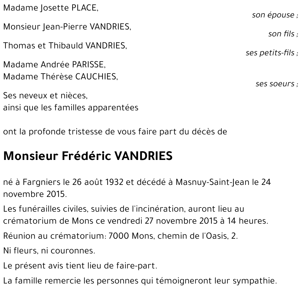 Frédéric VANDRIES