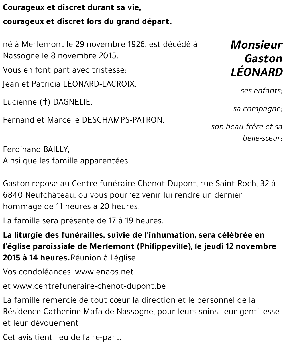 Gaston LÉONARD