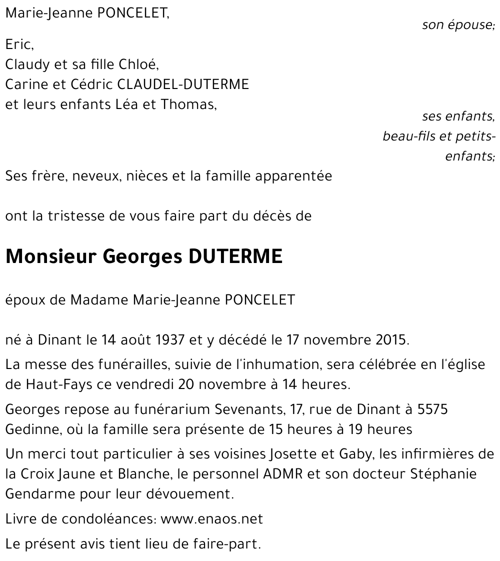 Georges DUTERME