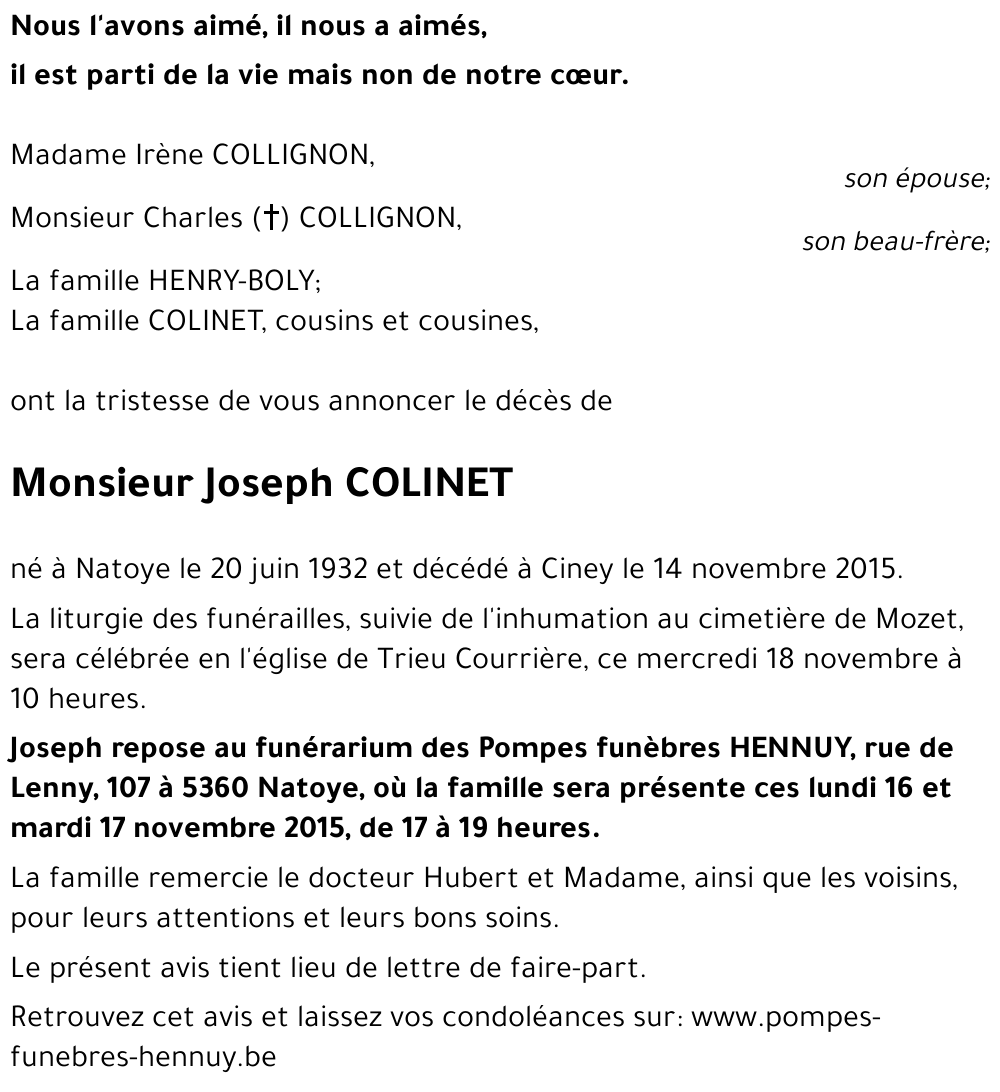 Joseph COLINET