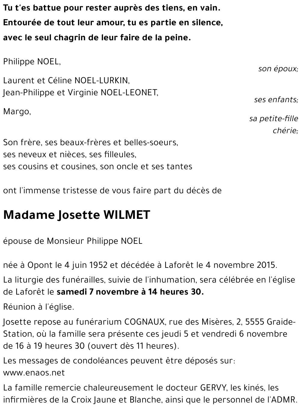 Josette WILMET