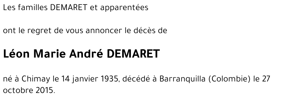 Léon André Marie DEMARET