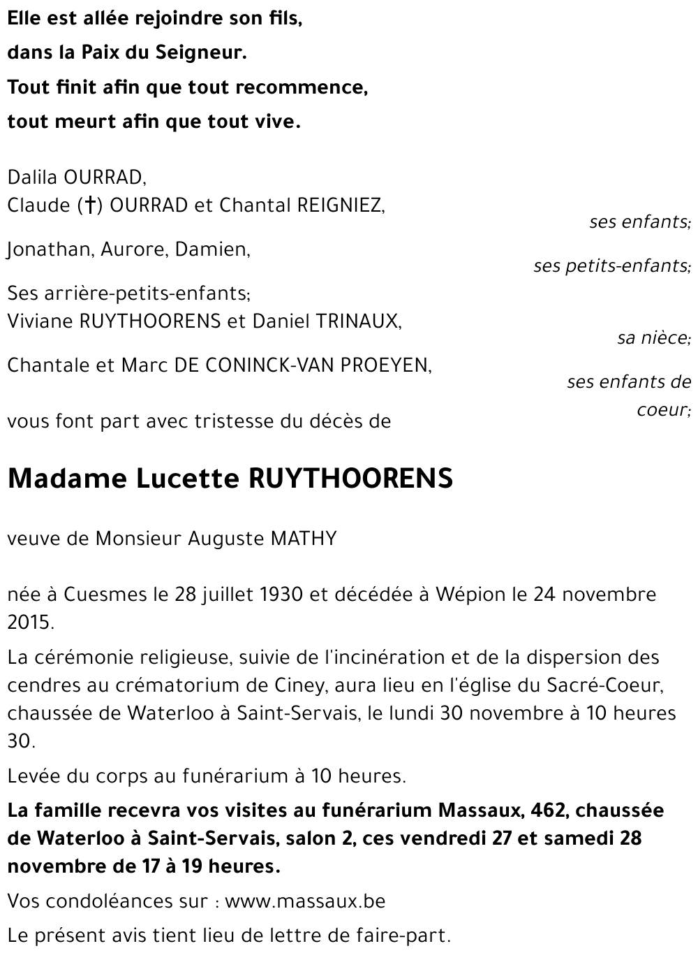 Lucette RUYTHOORENS