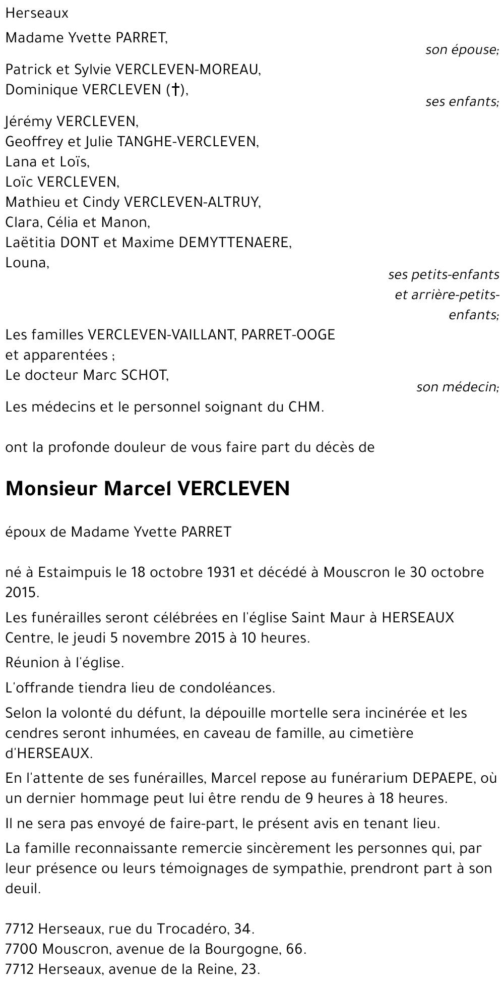 Marcel VERCLEVEN