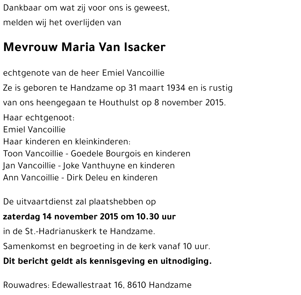 Maria Van Isacker