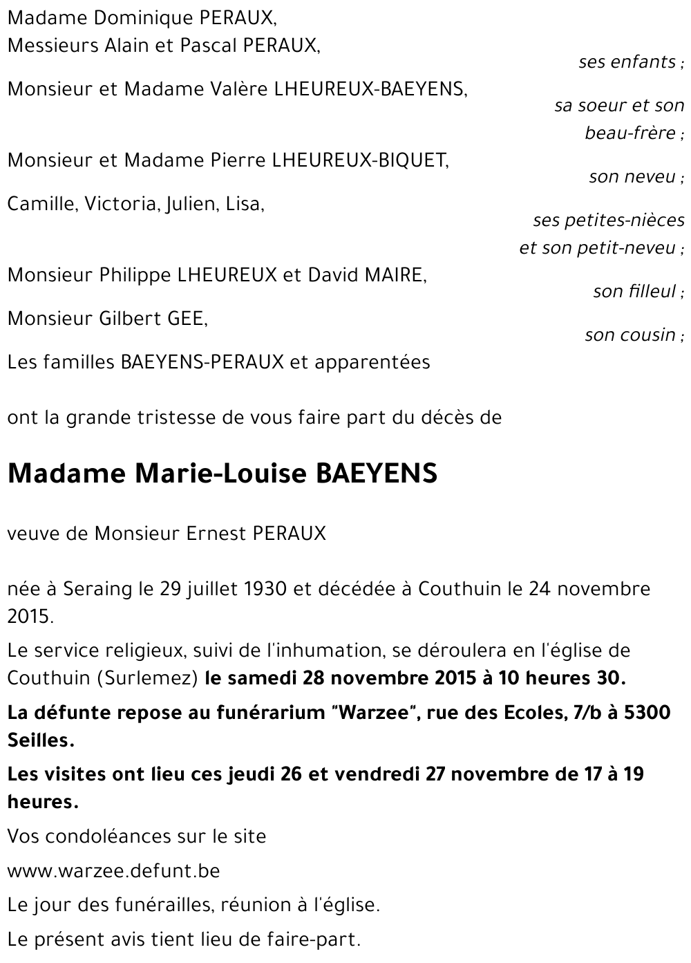 Marie-Louise BAEYENS