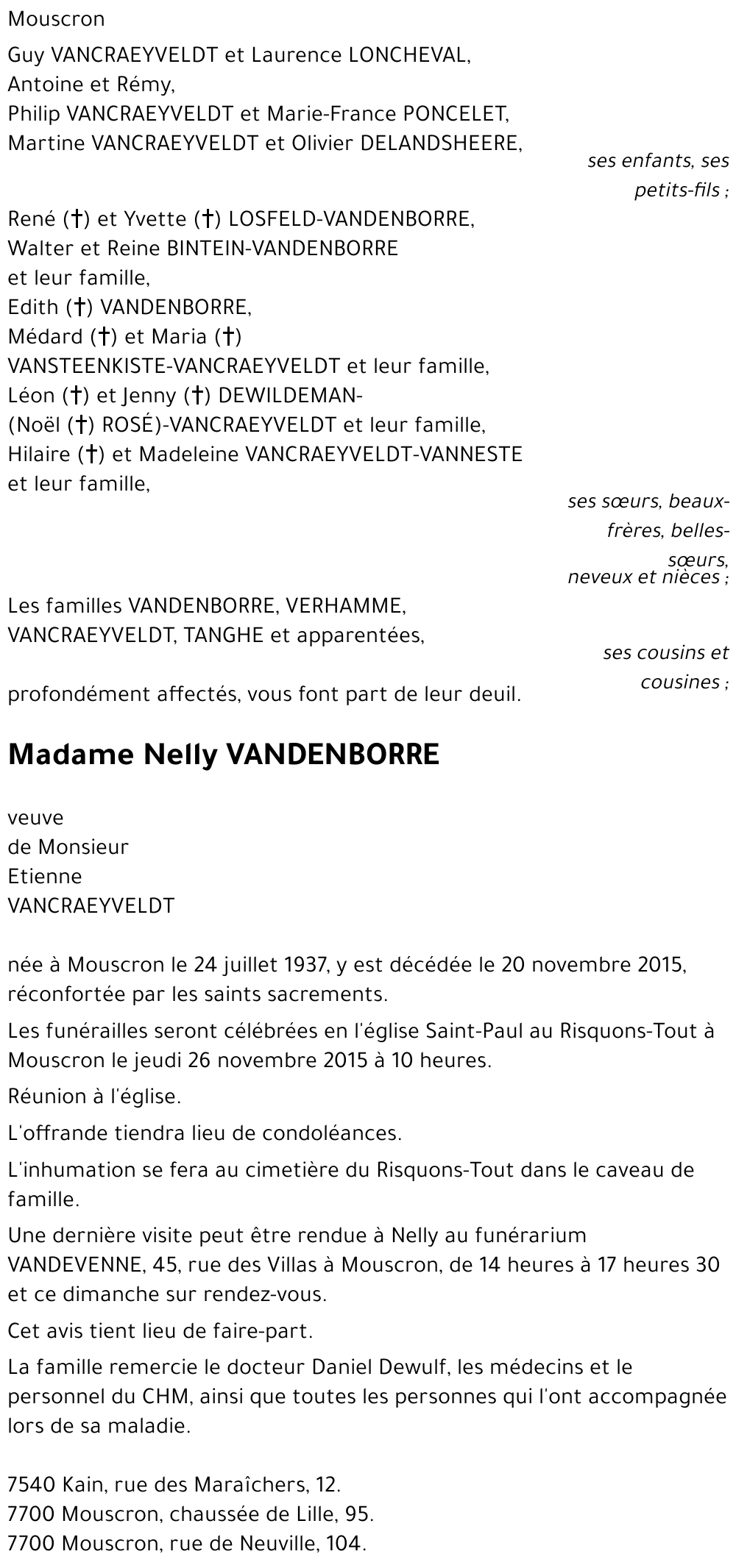 Nelly VANDENBORRE